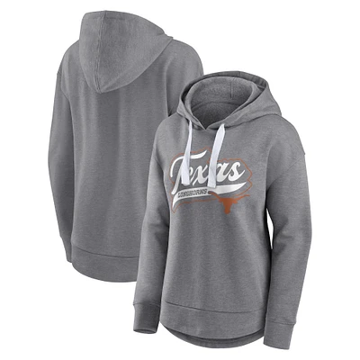 Women's Fanatics  Heather Gray Texas Longhorns Tail Sweep Pullover Hoodie