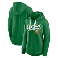 Women's Fanatics  Heather Green Oregon Ducks Tail Sweep Pullover Hoodie