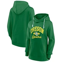 Women's Fanatics Green Oregon Ducks Lock It Down Iconic Fleece Pullover Hoodie