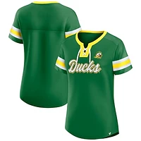 Women's Fanatics  Green Oregon Ducks Iconic Athena Lace-Up T-Shirt