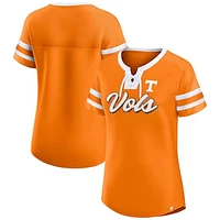 Women's Fanatics  Tennessee Orange Volunteers Iconic Athena Lace-Up T-Shirt