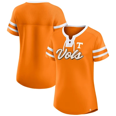 Women's Fanatics  Tennessee Orange Volunteers Iconic Athena Lace-Up T-Shirt