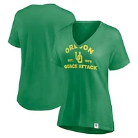 Women's Fanatics Green Oregon Ducks True Classics Slub Flowy V-Neck T-Shirt