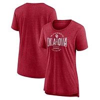 Women's Fanatics Crimson Oklahoma Sooners True Classics Break It Down Tri-Blend T-Shirt