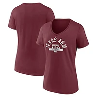 Women's Fanatics Maroon Texas A&M Aggies Team Logo V-Neck T-Shirt