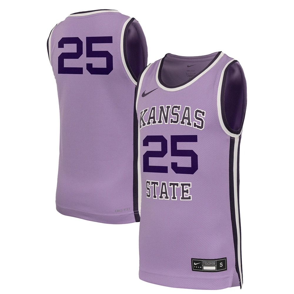 Youth Nike #25 Lavender Kansas State Wildcats Retro Replica Basketball Jersey