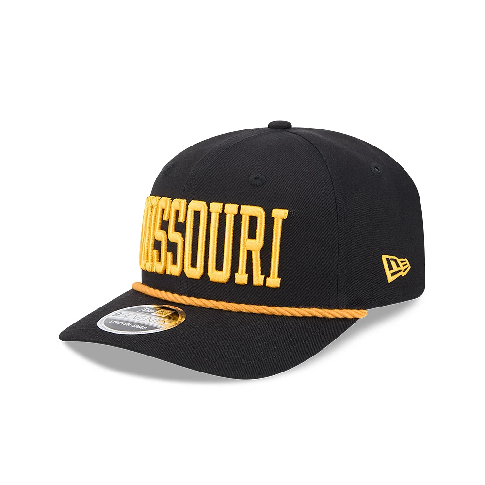 Men's New Era Black Missouri Tigers Word Mark COOLERA 9SEVENTY Stretch-Snap Hat