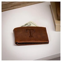 Texas Rangers Bi-Fold Leather Passcase Wallet