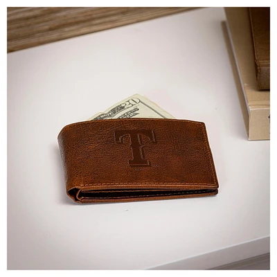 Texas Rangers Bi-Fold Leather Passcase Wallet