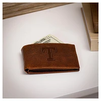 Texas Rangers Bi-Fold Leather Passcase Wallet