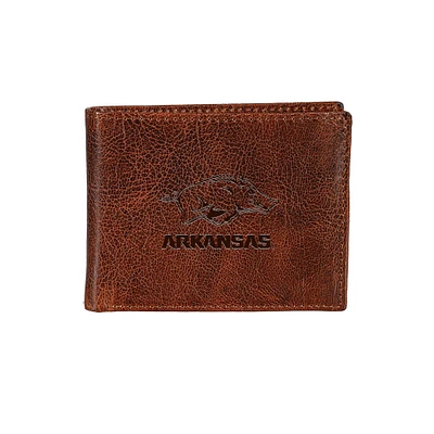 Arkansas Razorbacks Bi-Fold Leather Passcase Wallet