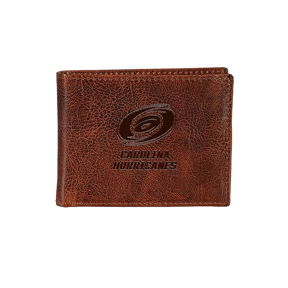 Carolina Hurricanes Bi-Fold Leather Passcase Wallet