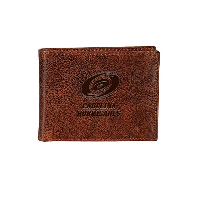 Carolina Hurricanes Bi-Fold Leather Passcase Wallet