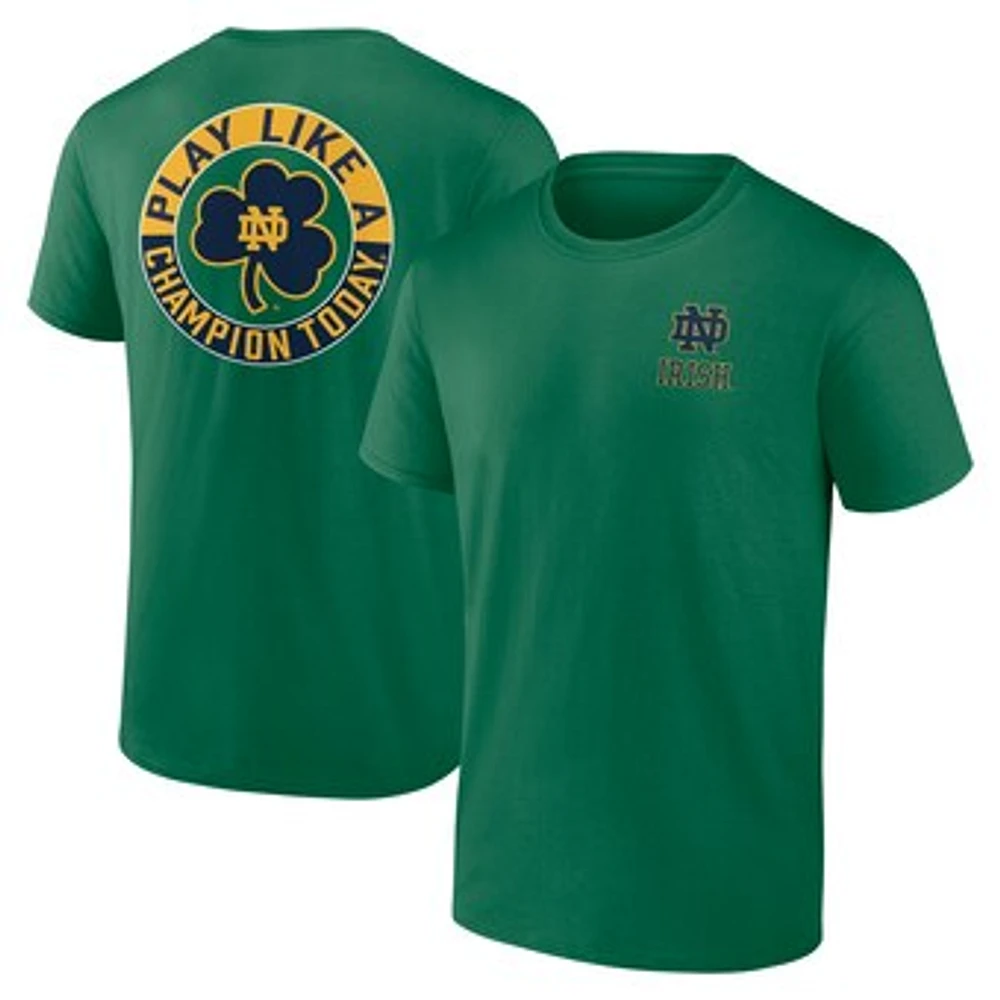 Men's Fanatics  Green Notre Dame Fighting Irish Shamrock Two Hit T-Shirt