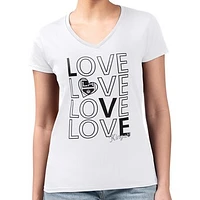 Women's G-III 4Her by Carl Banks White Los Angeles Kings Large Love Graphic V-Neck T-Shirt