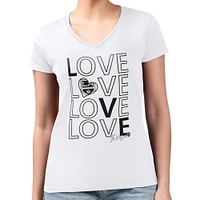 Women's G-III 4Her by Carl Banks White Los Angeles Kings Large Love Graphic V-Neck T-Shirt
