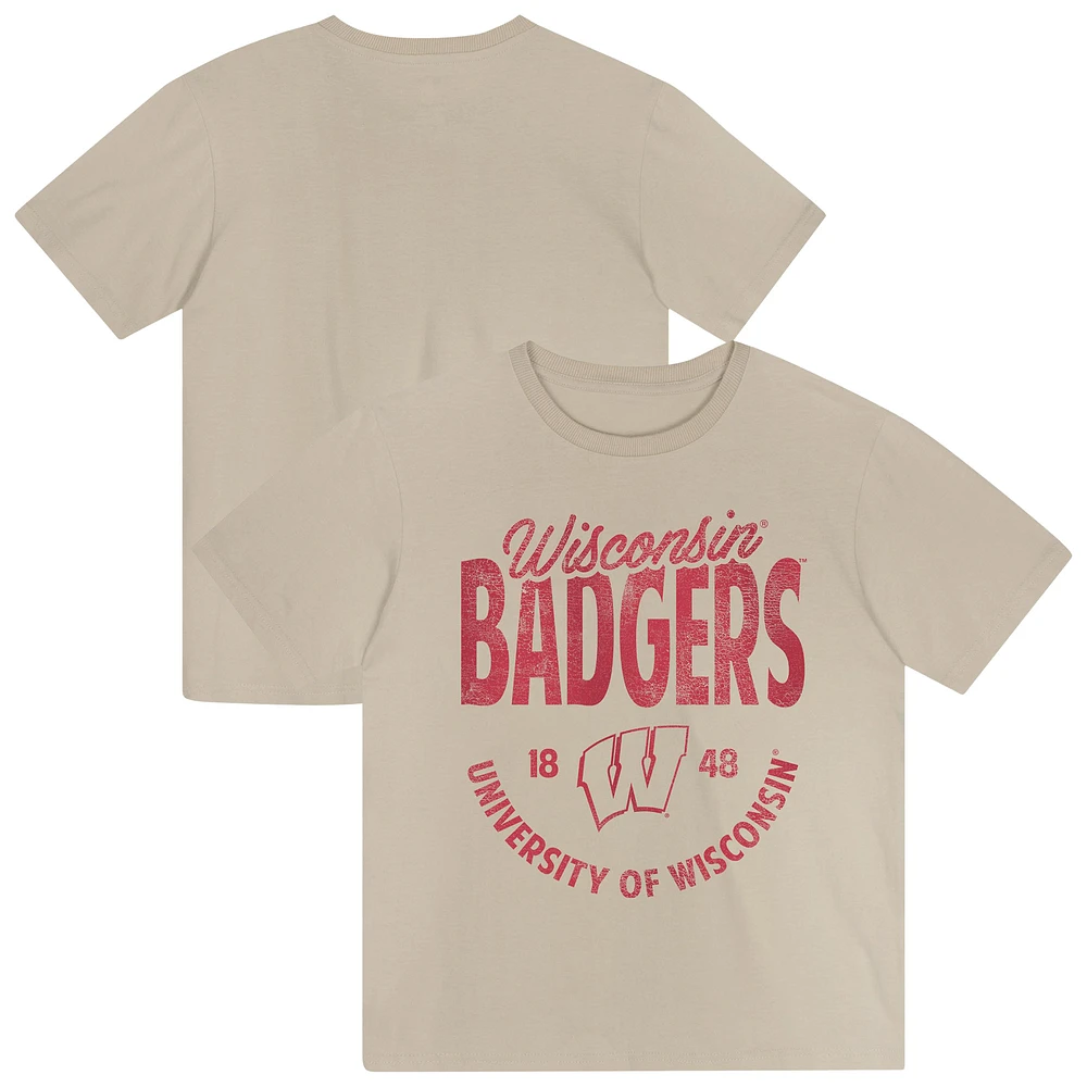 Toddler Tan Wisconsin Badgers News Flash T-Shirt