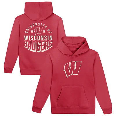 Toddler Red Wisconsin Badgers Team Banner Fleece Pullover Hoodie