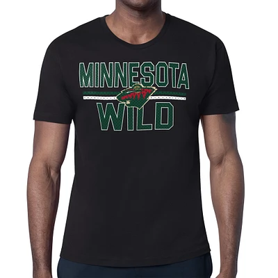 Men's Starter Black Minnesota Wild Mesh Look Team Name T-Shirt
