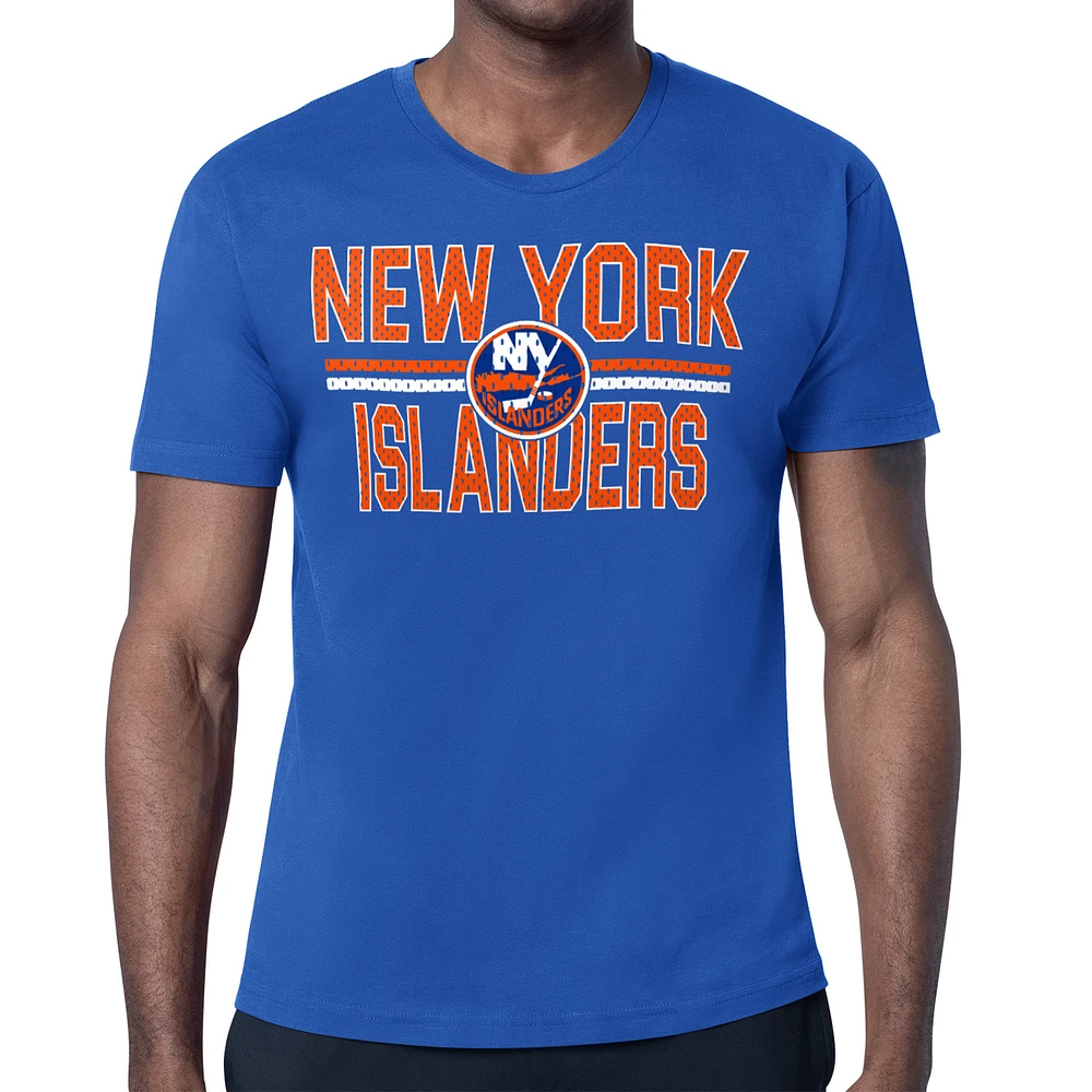 Men's Starter Royal New York Islanders Mesh Look Team Name T-Shirt
