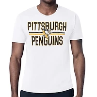 Men's Starter White Pittsburgh Penguins Mesh Look Team Name T-Shirt