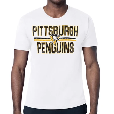 Men's Starter White Pittsburgh Penguins Mesh Look Team Name T-Shirt