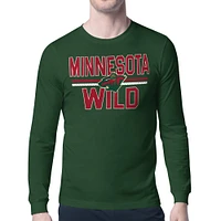 Men's Starter Green Minnesota Wild Mesh Look Team Name Long Sleeve T-Shirt