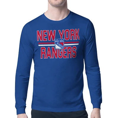 Men's Starter New York Rangers Mesh Look Team Name Long Sleeve T-Shirt