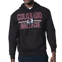 Men's Starter Black Colorado Avalanche Mesh Look Team Name Logo Tri-Blend Pullover Hoodie