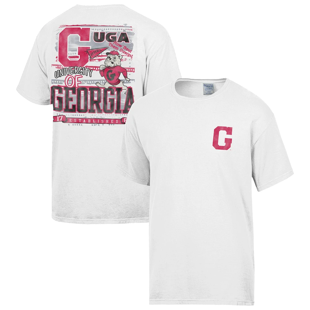 Men's White Georgia Bulldogs Washed Vault T-Shirt