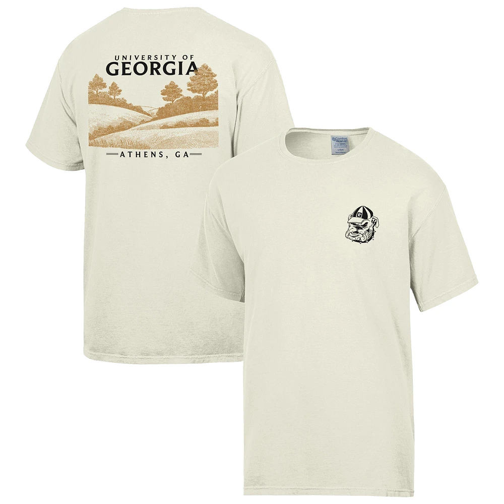 Men's ComfortWash Cream Georgia Bulldogs Fields T-Shirt