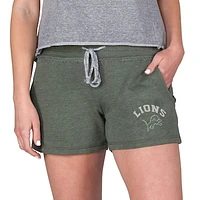 Women's Concepts Sport Green Detroit Lions Mainstream French Terry Tri-Blend Shorts