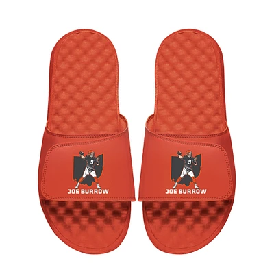 Youth ISlide Joe Burrow Orange NFLPA Player State Outline Slide Sandals