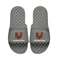 Youth ISlide Ja'Marr Chase Gray NFLPA Player State Outline Slide Sandals