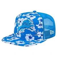 Men's New Era Blue Detroit Lions Adventure Pattern Golfer Snapback Hat