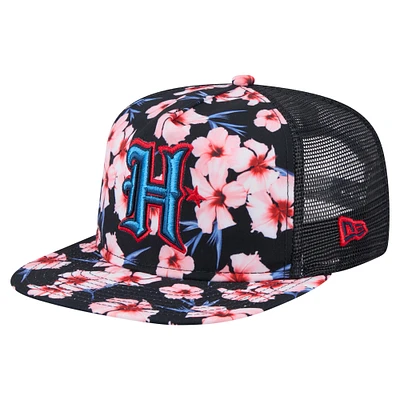 Men's New Era Navy Houston Texans Adventure Pattern Golfer Snapback Hat