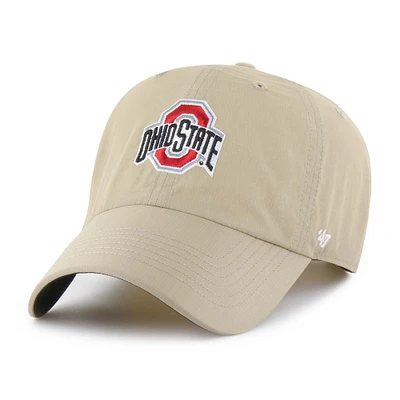 Men's '47 Khaki Ohio State Buckeyes Clean Up brrr° Adjustable Hat