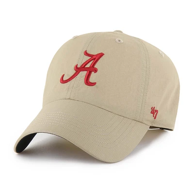 Men's '47 Khaki Alabama Crimson Tide Clean Up brrr° Adjustable Hat