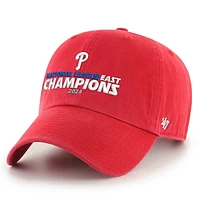 Men's '47 Red Philadelphia Phillies 2024 NL East Division Champions Clean Up Adjustable Hat