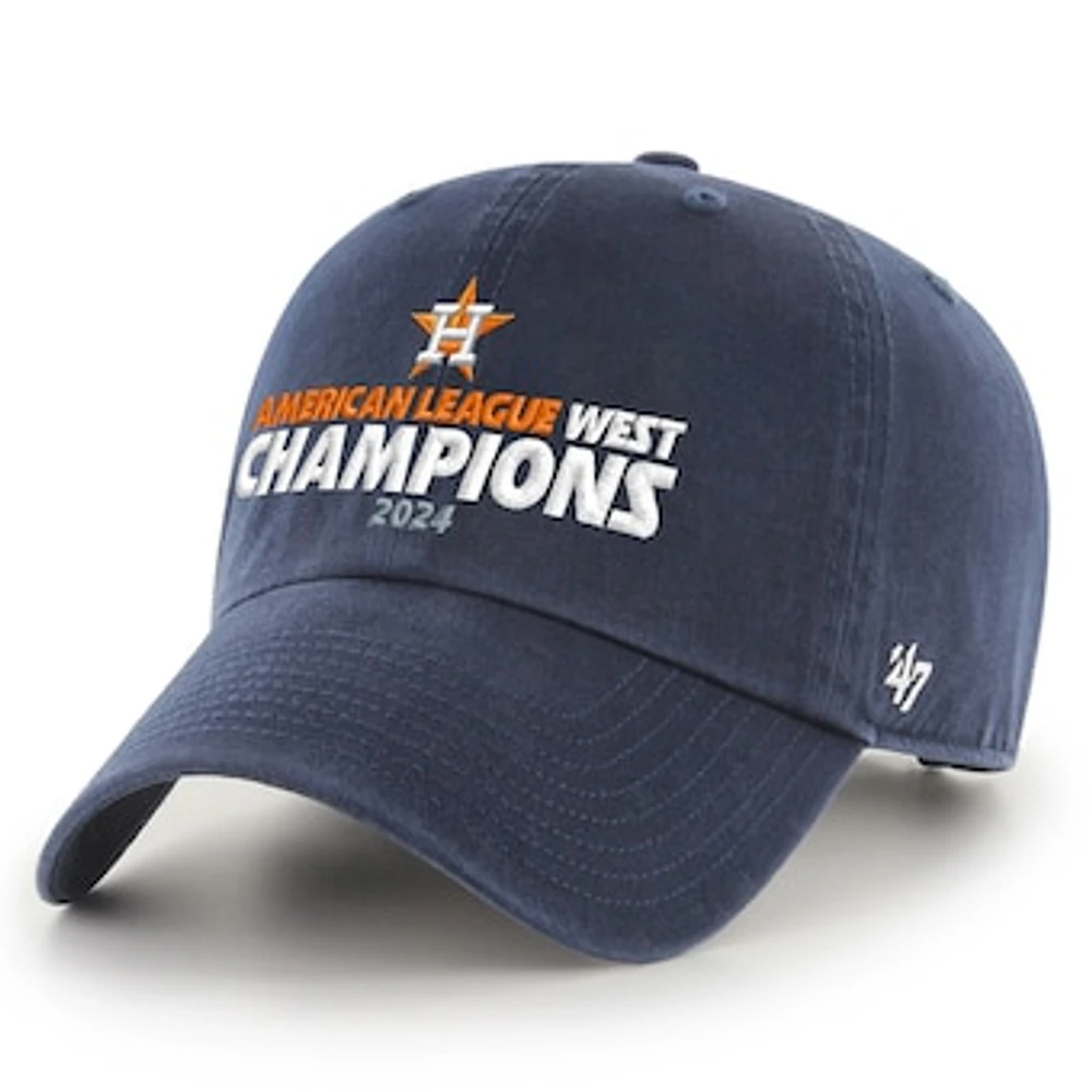 Men's '47 Navy Houston Astros 2024 AL West Division Champions Clean Up Adjustable Hat