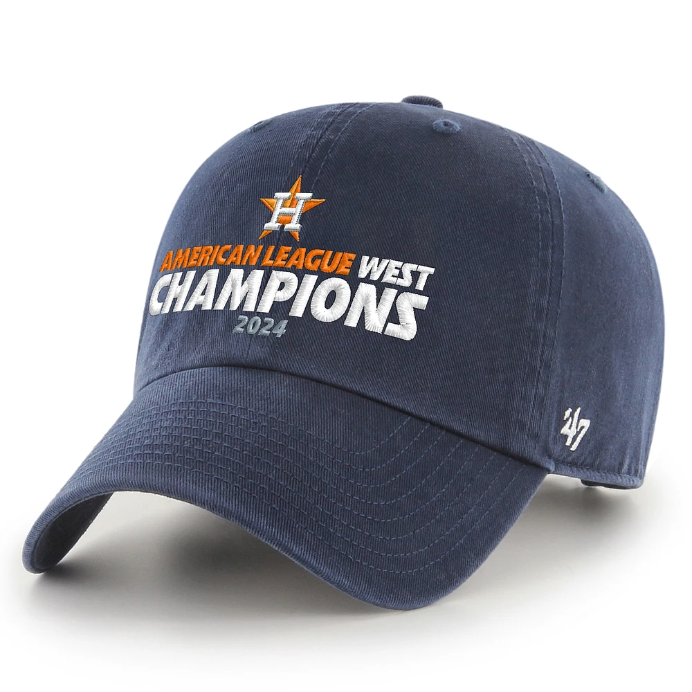 Men's '47 Navy Houston Astros 2024 AL West Division Champions Clean Up Adjustable Hat