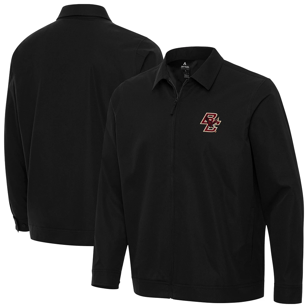 Men's Antigua Black Boston College Eagles Pivot Full-Zip Jacket