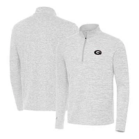 Men's Antigua Gray Georgia Bulldogs Cause Quarter-Zip Top