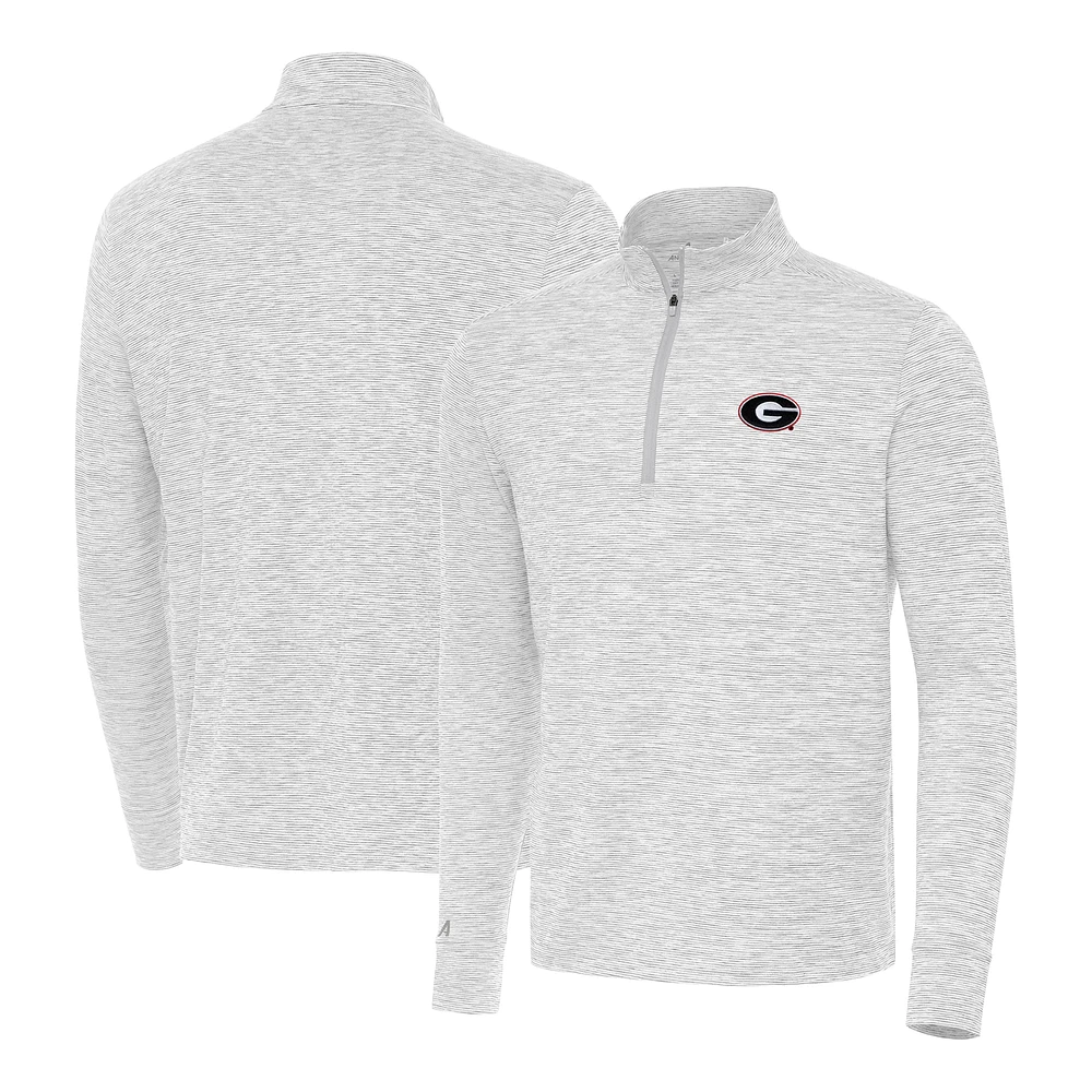 Men's Antigua Gray Georgia Bulldogs Cause Quarter-Zip Top