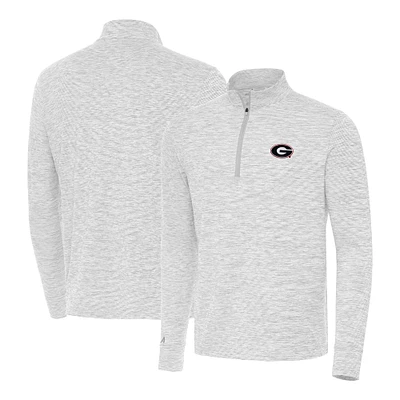 Men's Antigua Gray Georgia Bulldogs Cause Quarter-Zip Top