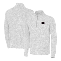 Men's Antigua Gray Georgia Bulldogs Cause Quarter-Zip Top