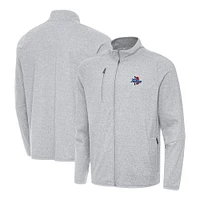 Men's Antigua Heather Gray Tulsa Golden Hurricane Hold-Up Full-Zip Jacket