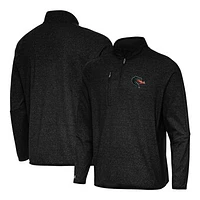 Men's Antigua Heather Black UAB Blazers Certain Tri-Blend Quarter-Zip Top