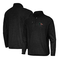 Men's Antigua Heather Black UAB Blazers Certain Tri-Blend Quarter-Zip Top