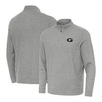 Men's Antigua Heather Gray Georgia Bulldogs Subtle Quarter-Zip Top